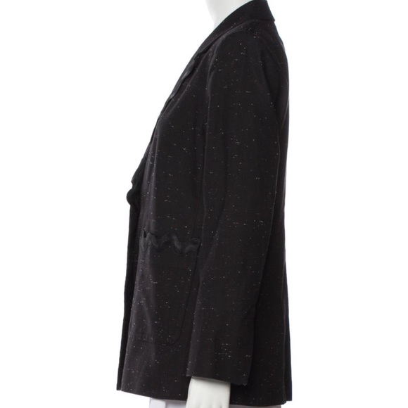 Black Women's Jacket - Elegant Button Front Coat - Picture 2 of 3